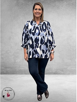 STUDIO Blouse Feodora Blauw/Wit